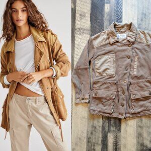 We the Free People Saturday Utility Jacket XS Brown Tan